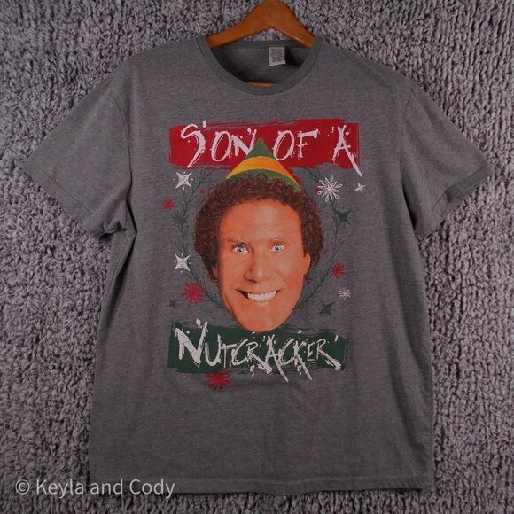 BUDDY the Elf Christmas Graphic Tee Son of a Nutcracker Funny T-Shirt Size XL - Picture 1 of 8